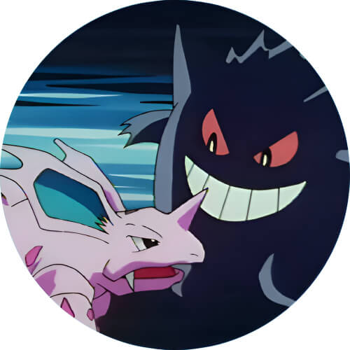Nidorino and Gengar anime